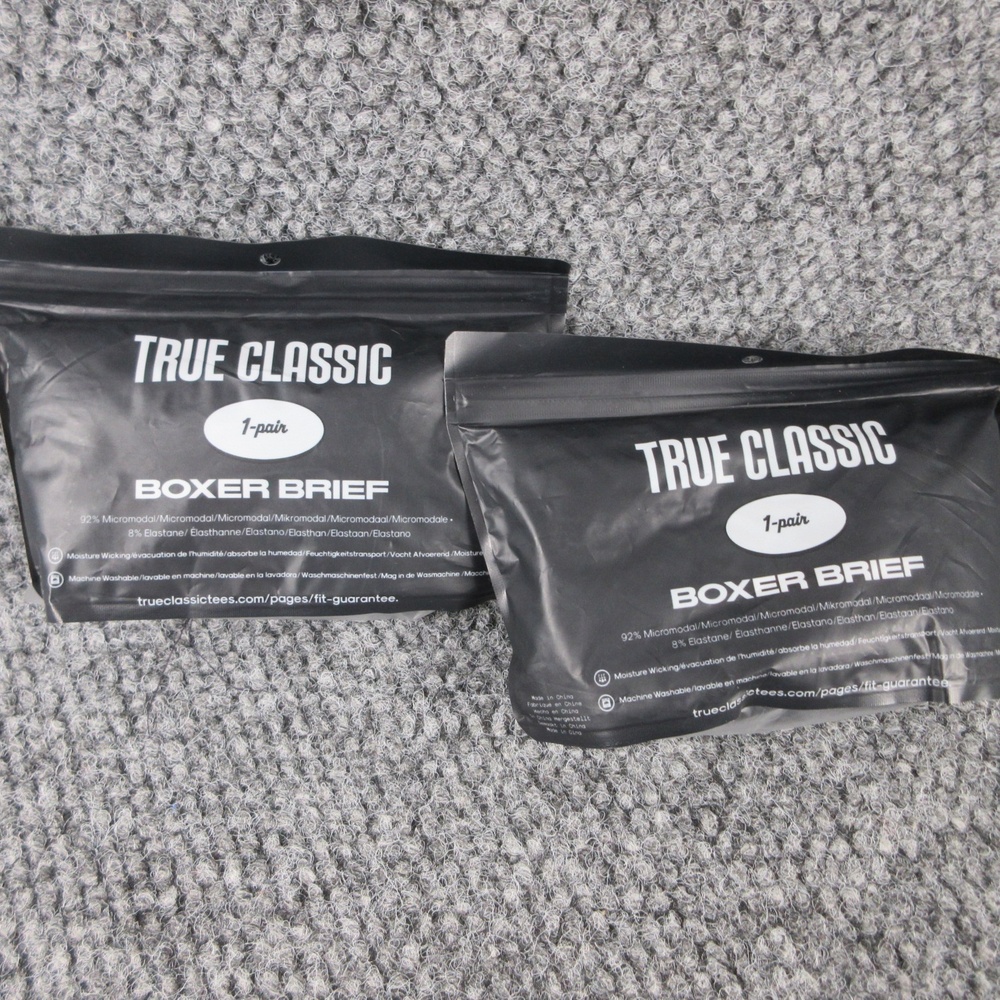 True Classic Boxer Briefs Mens XL Black Modal Spandex Tagless Breathable NWT